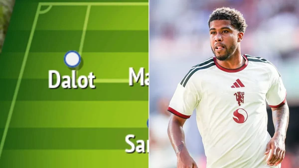 Gráfico de formación con el nombre 'Dalot' destacado