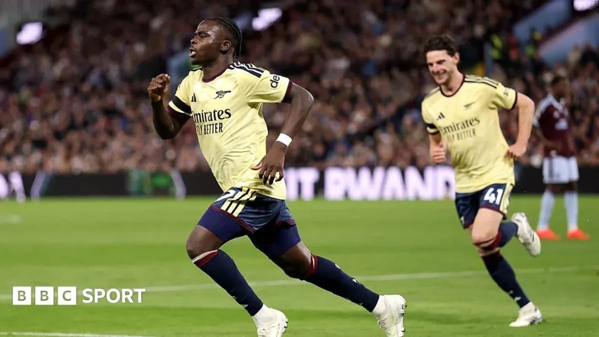 Jugador de Arsenal celebrando un gol en el partido