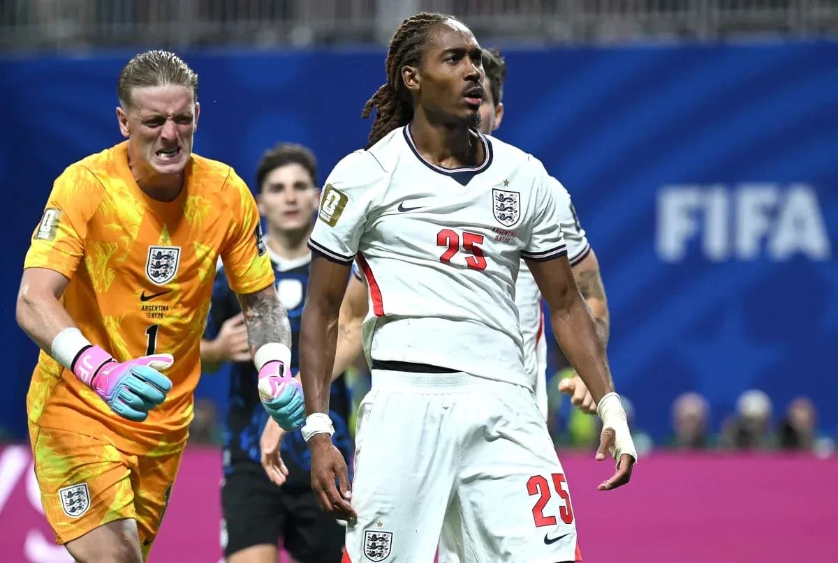 Jugadores de Inglaterra durante un partido de fútbol