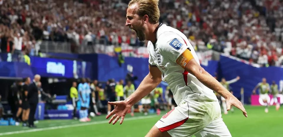 Harry Kane celebrando un gol con Inglaterra