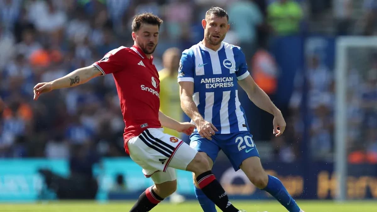 Jugador de Brighton y Manchester United en acción