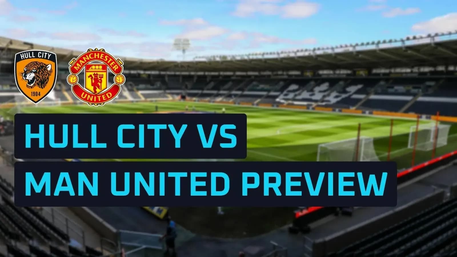 Estadio con logos de Hull City y Manchester United