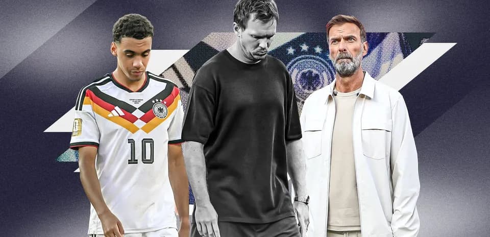 Jugadores y entrenador en fondo gráfico de fútbol