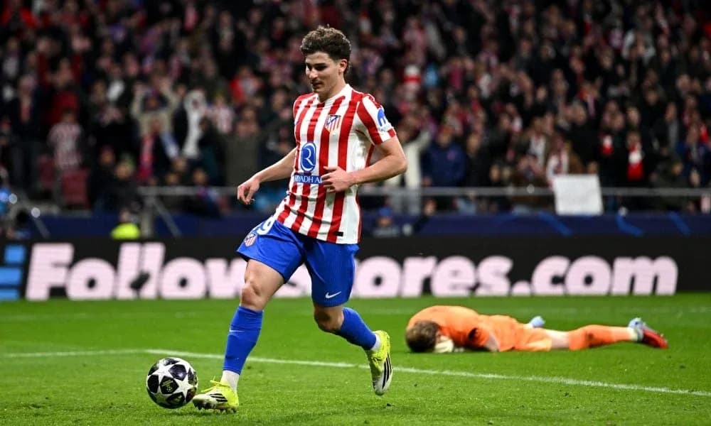 Jugador de Atlético de Madrid celebrando un gol