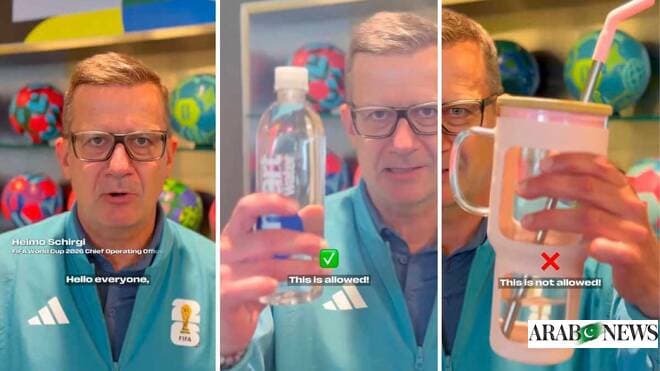 Heimo Schirgi mostrando objetos permitidos y prohibidos