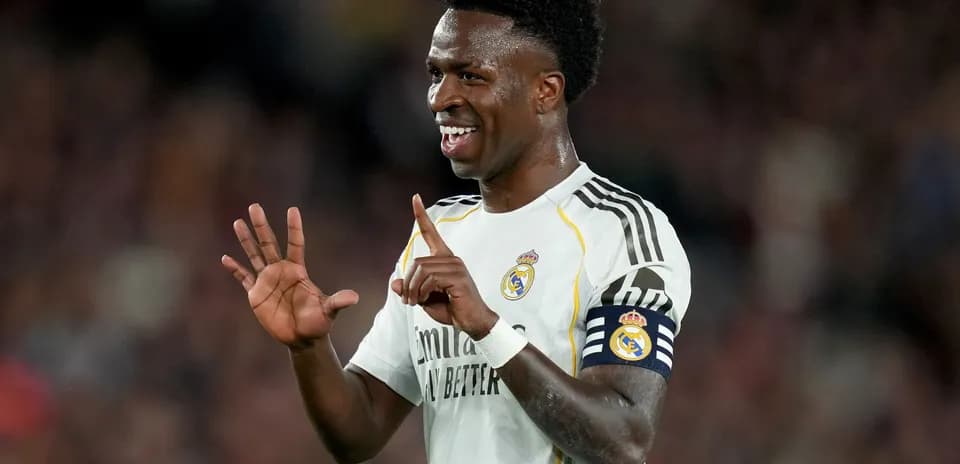 Vinícius Jr. celebrando durante un partido del Real Madrid