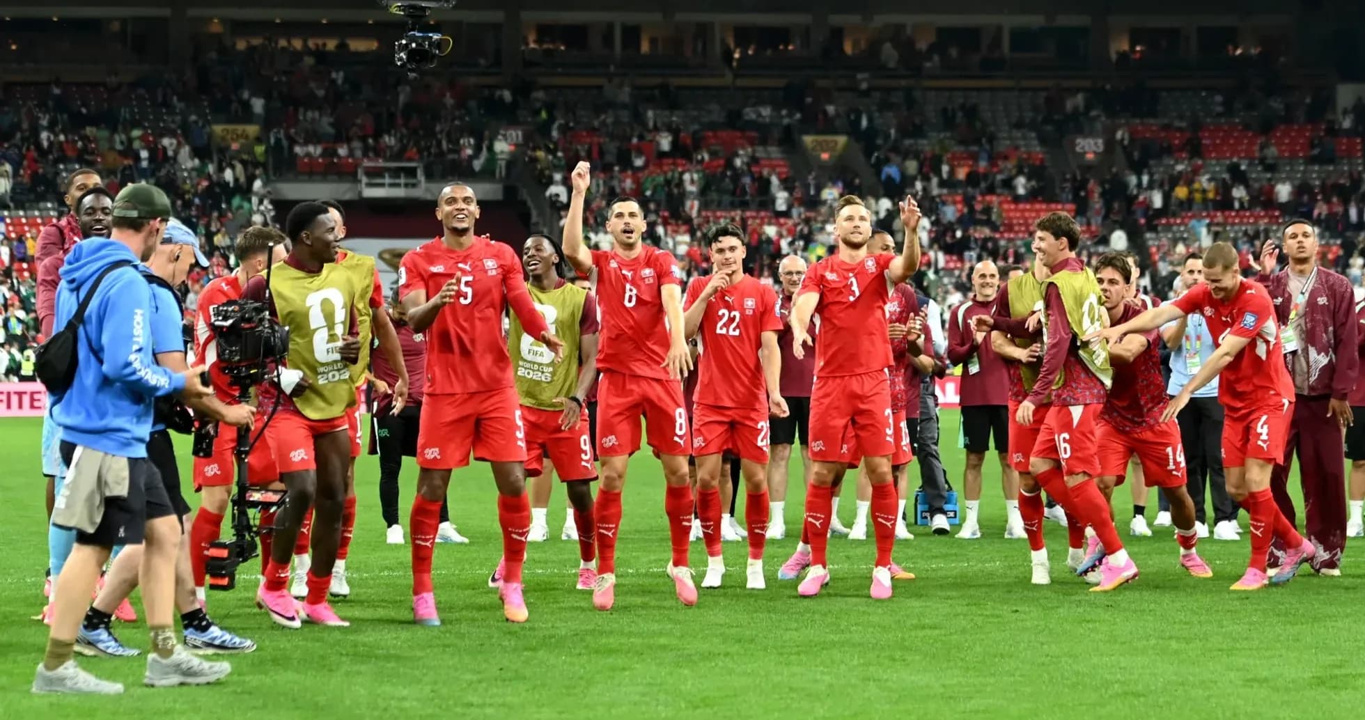Jugadores de Suiza celebrando en el Mundial 2026