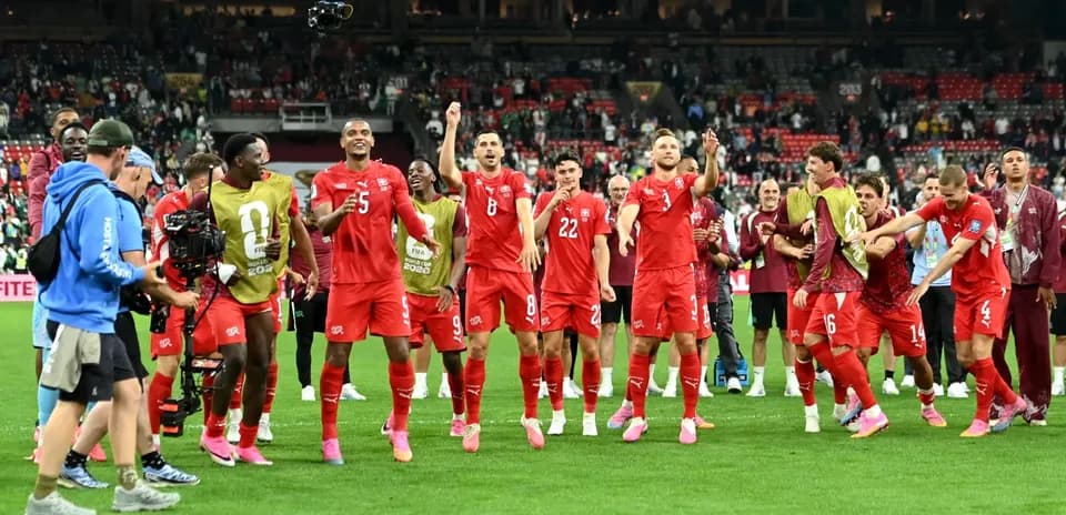 Jugadores de Suiza celebrando en el Mundial 2026