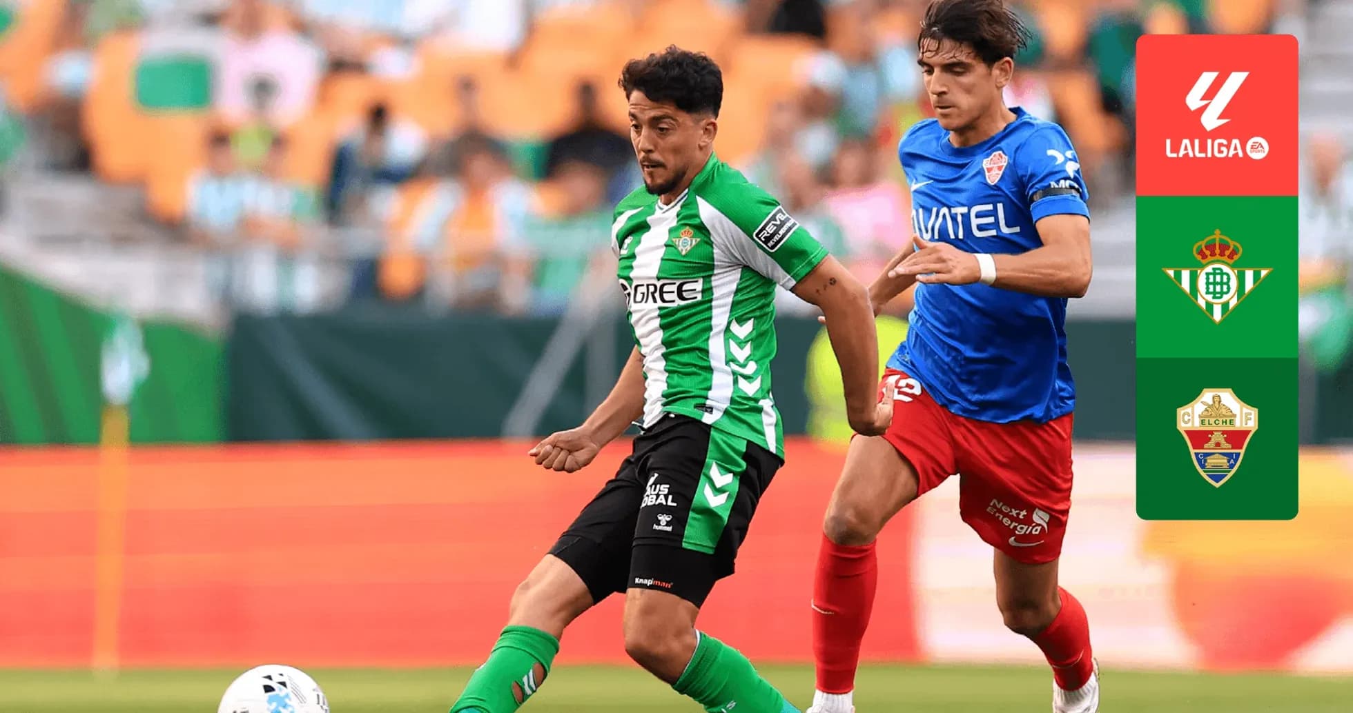 Jugador de Real Betis en acción contra Elche