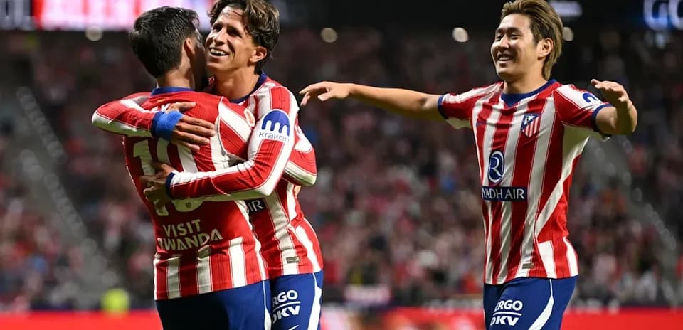 Jugadores del Atlético de Madrid celebrando un gol
