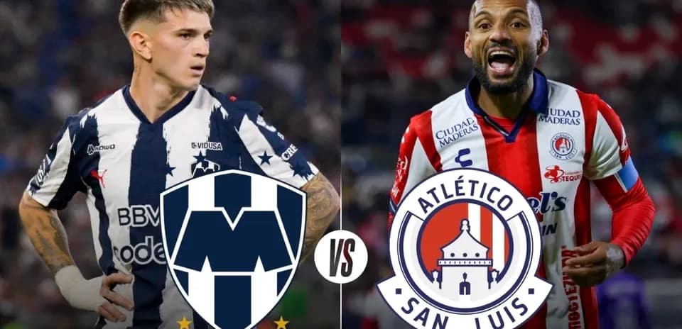 Jugadores de Monterrey y Atlético San Luis en partido