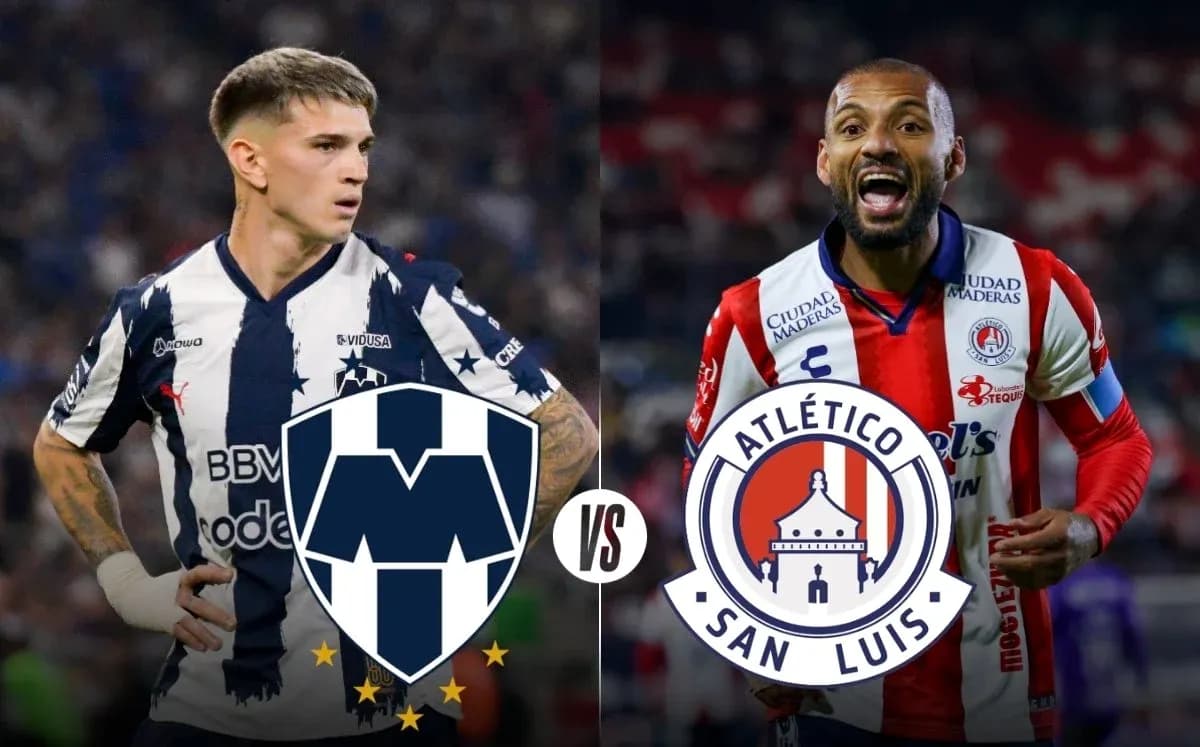 Jugadores de Monterrey y Atlético San Luis en partido