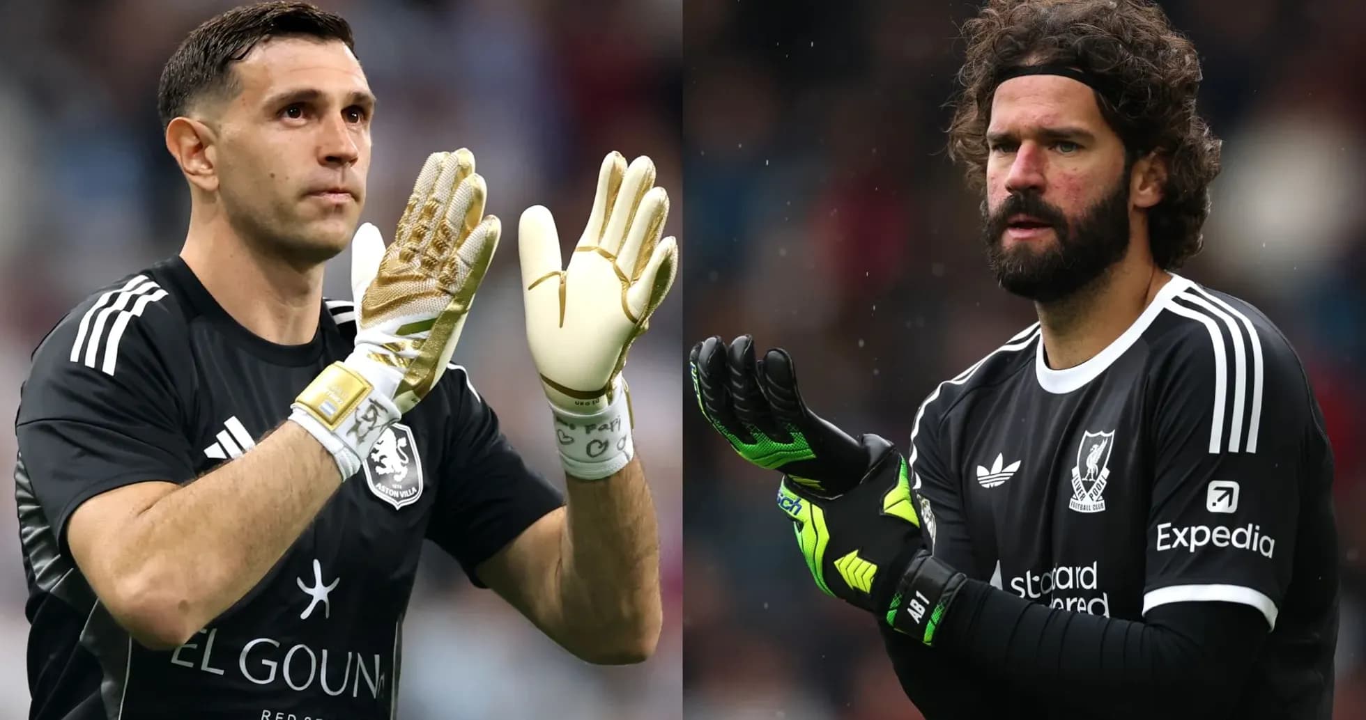 Dos porteros aplaudiendo antes del partido