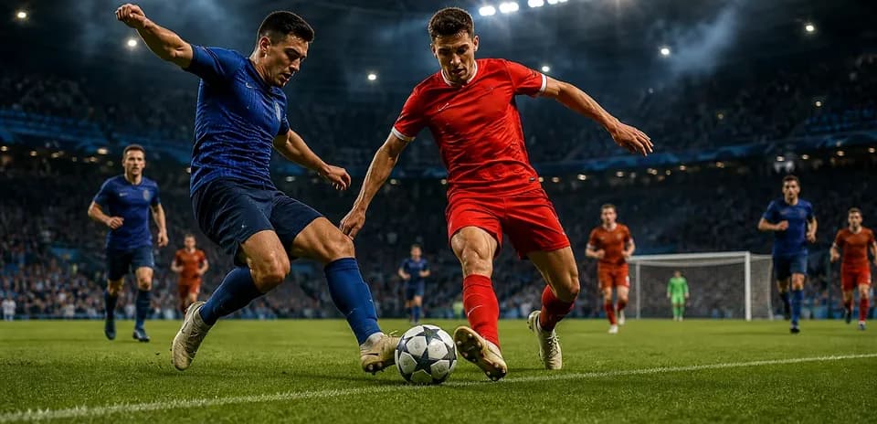 Dos jugadores compitiendo por el balón en el partido