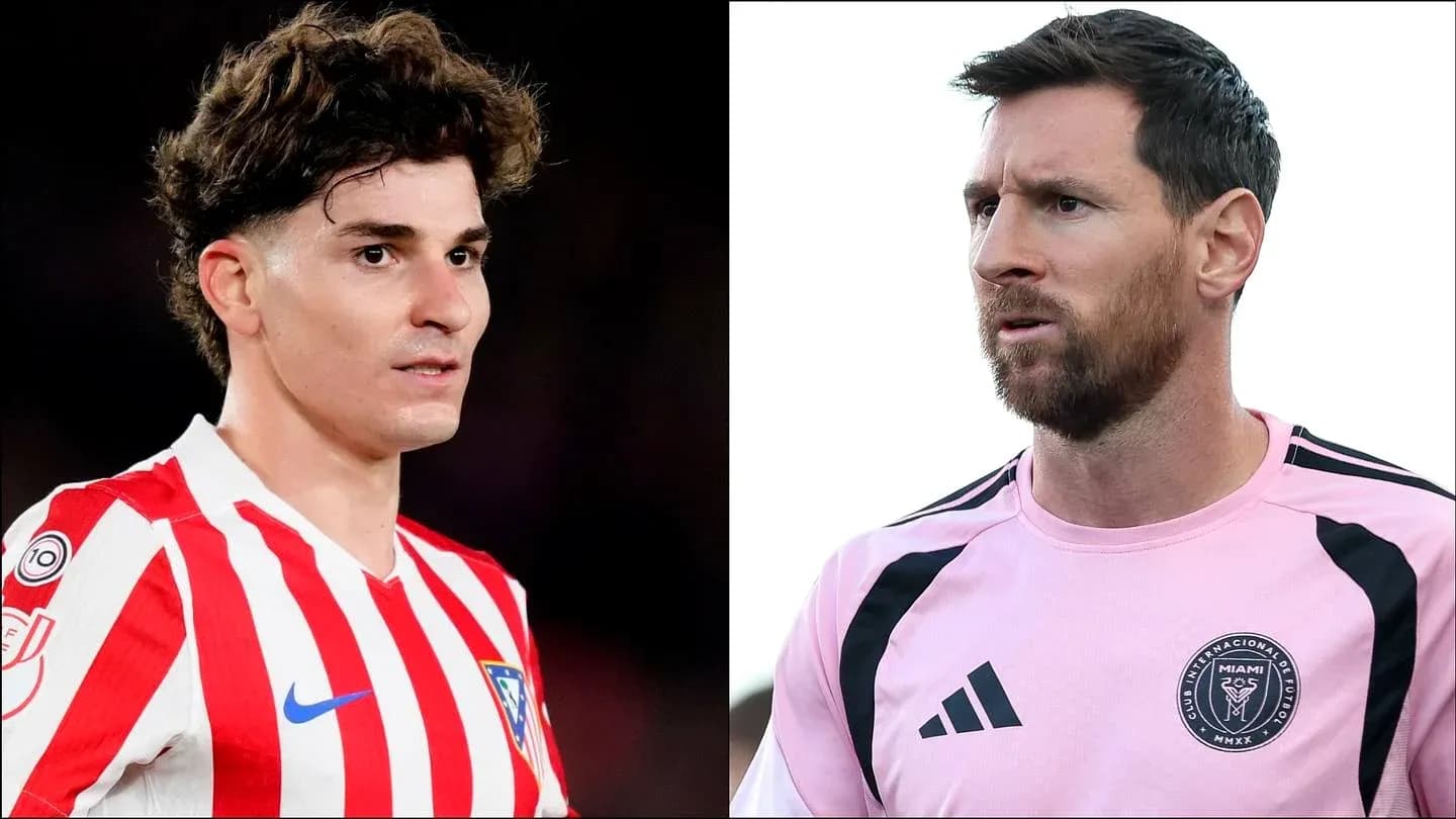 Jugadores de fútbol en uniformes de sus equipos