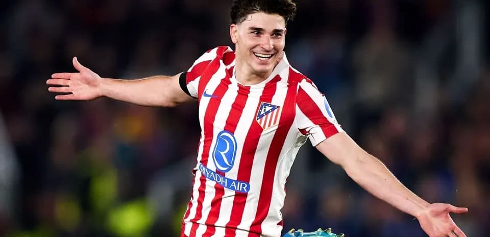 Jugador de Atlético de Madrid celebrando un gol
