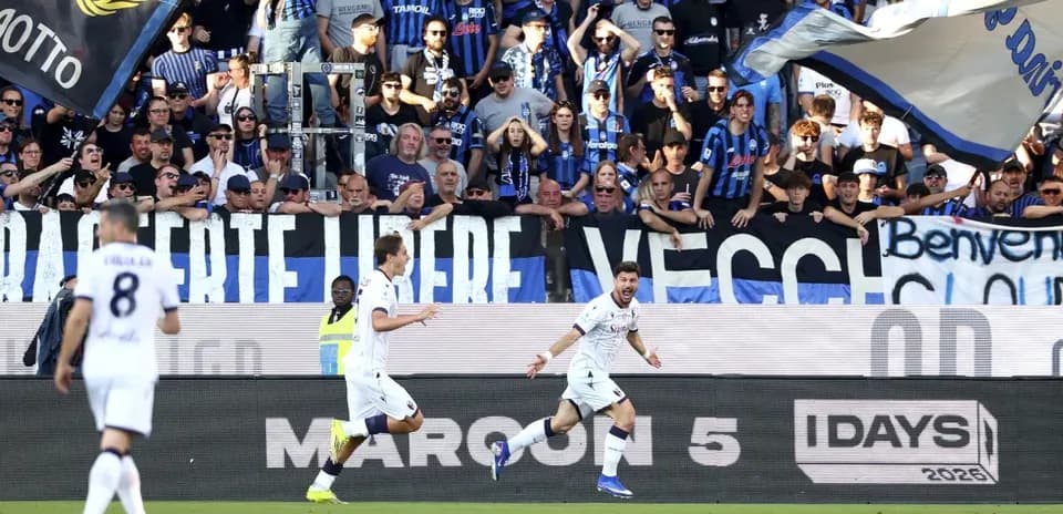 Celebración de gol de Atalanta en el estadio