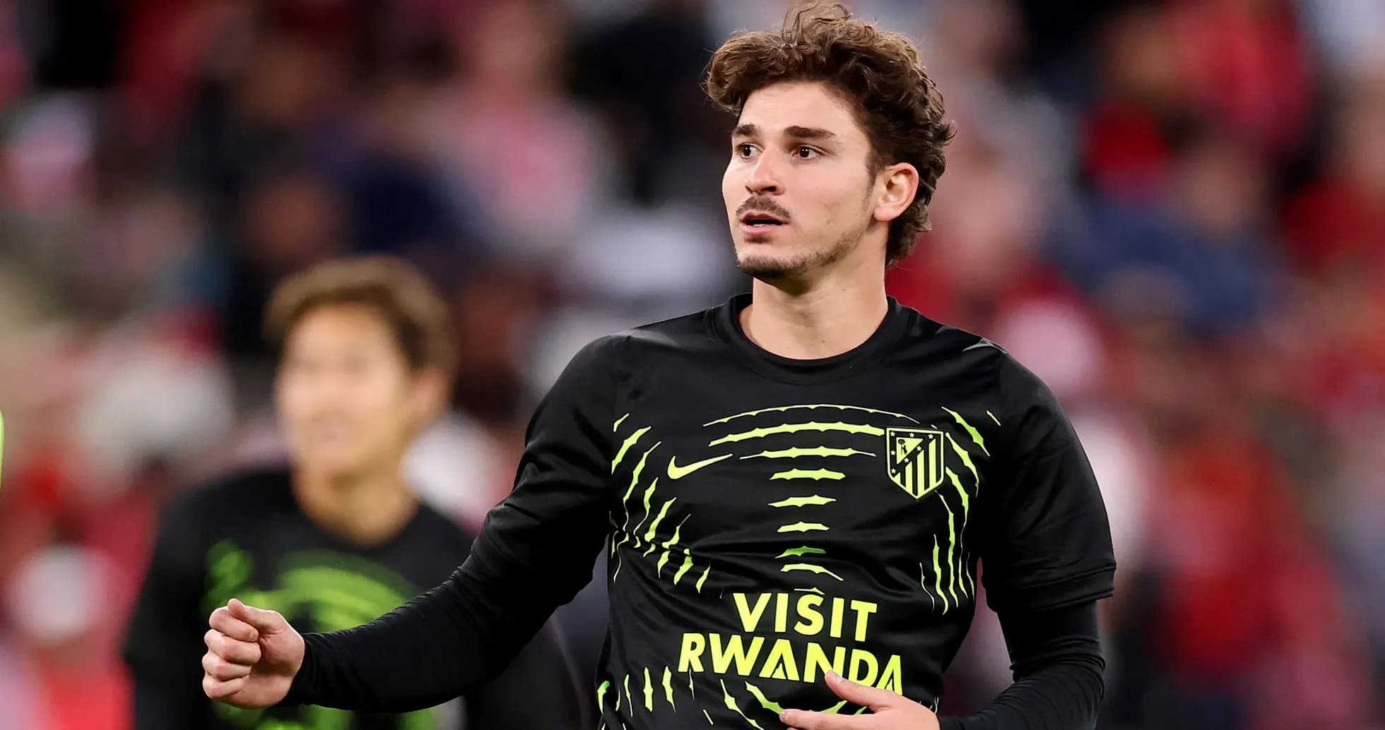 Jugador de Atlético de Madrid en calentamiento previo
