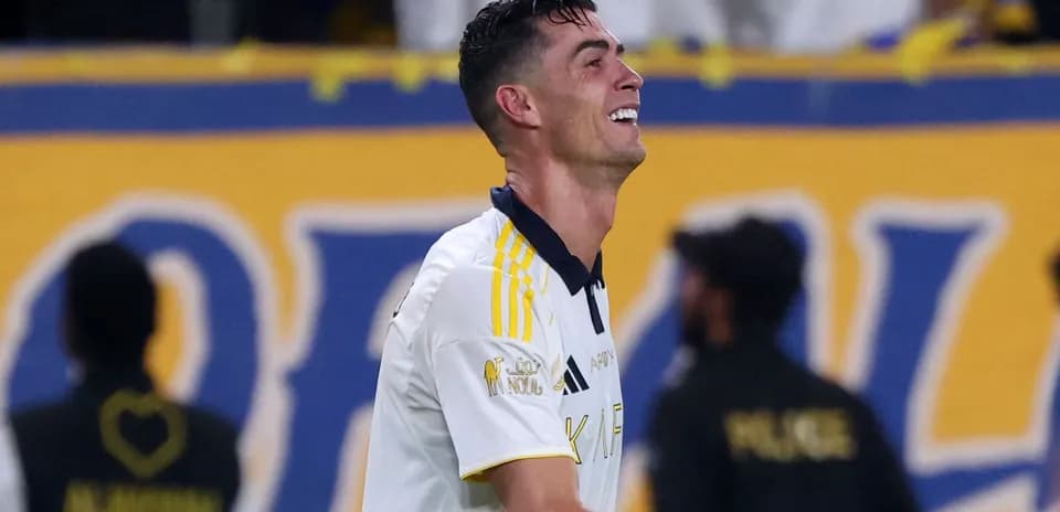 Cristiano Ronaldo celebrando durante el partido