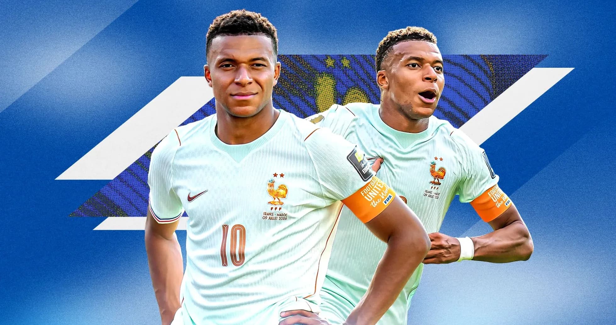 Kylian Mbappé en uniforme de la selección francesa