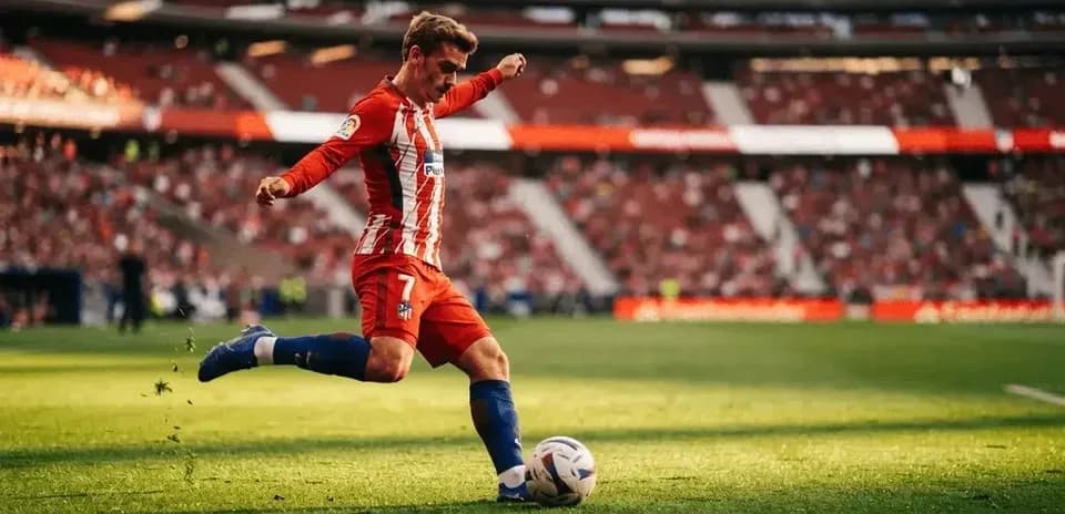 Jugador pateando el balón en el estadio