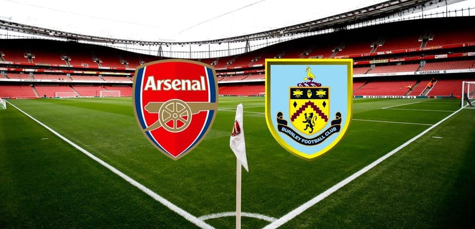 Estadio del Arsenal con logos de Arsenal y Burnley