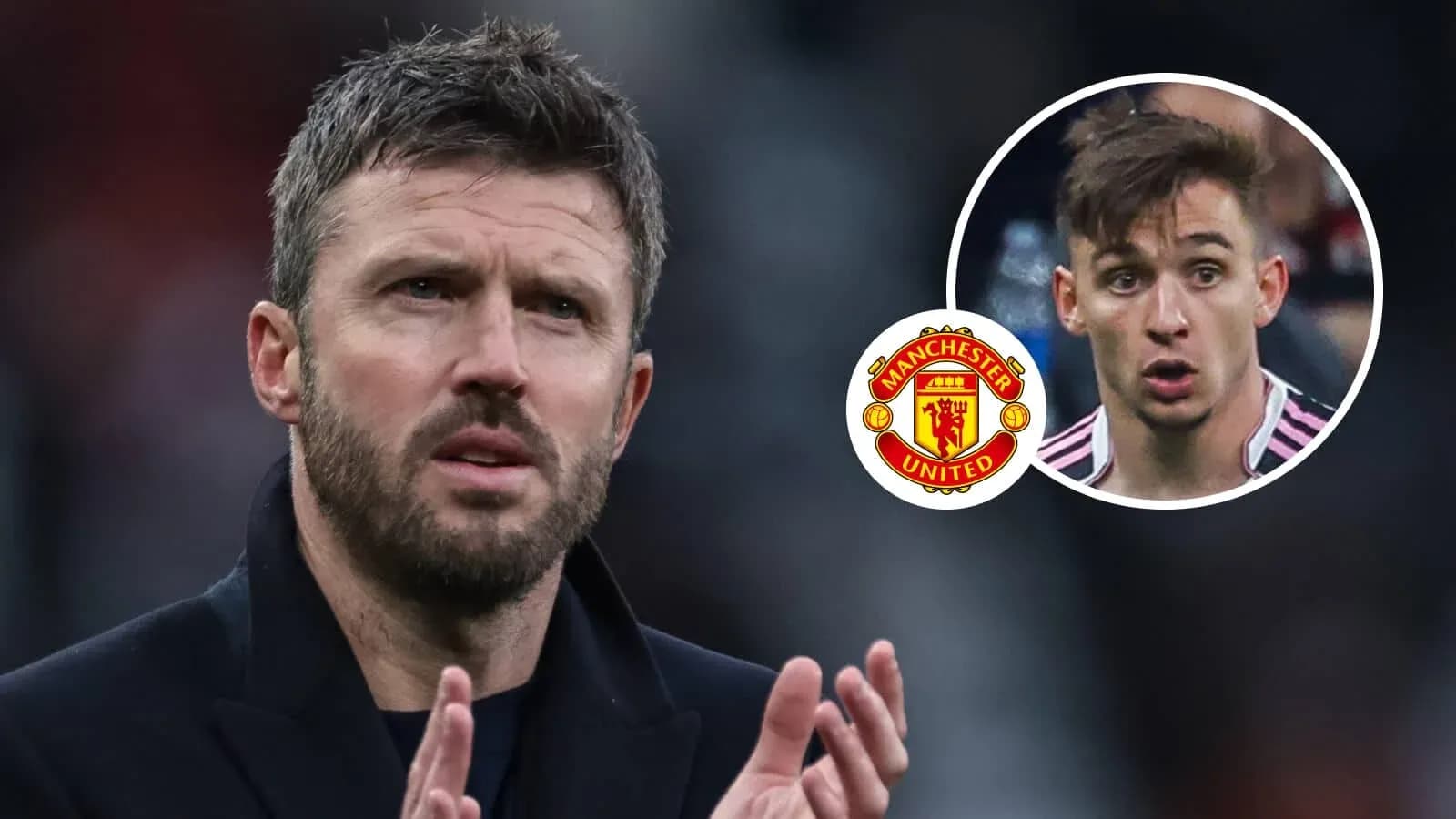 Michael Carrick gesticulando con jugador de Manchester United