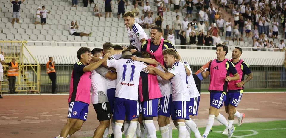 Celebración de los jugadores de HNK Hajduk Split