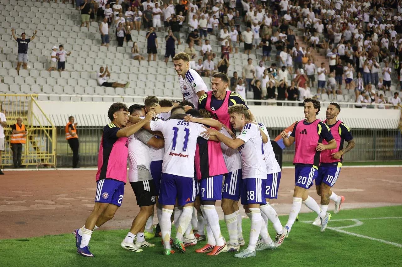 Celebración de los jugadores de HNK Hajduk Split