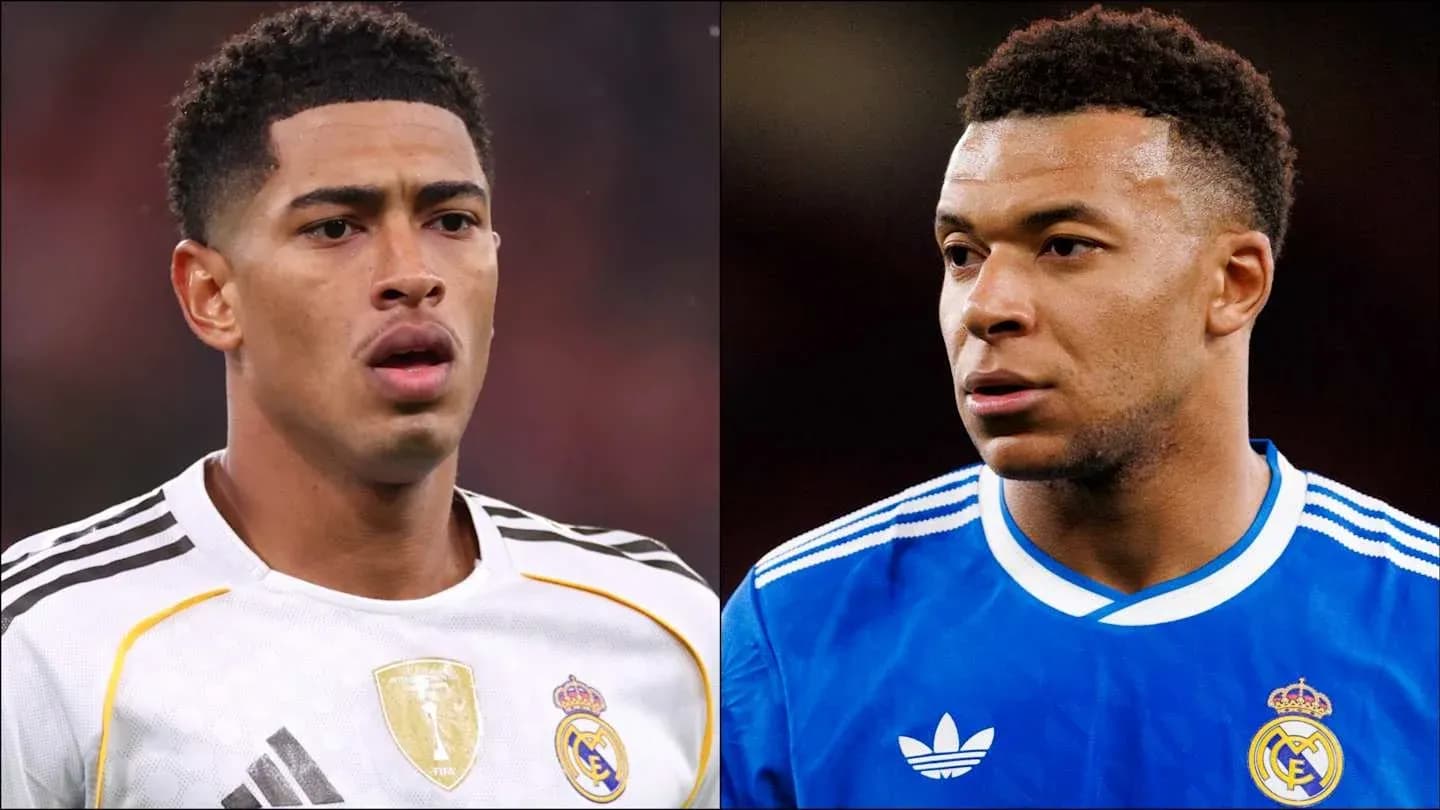 Jugadores de fútbol en camisetas de Real Madrid