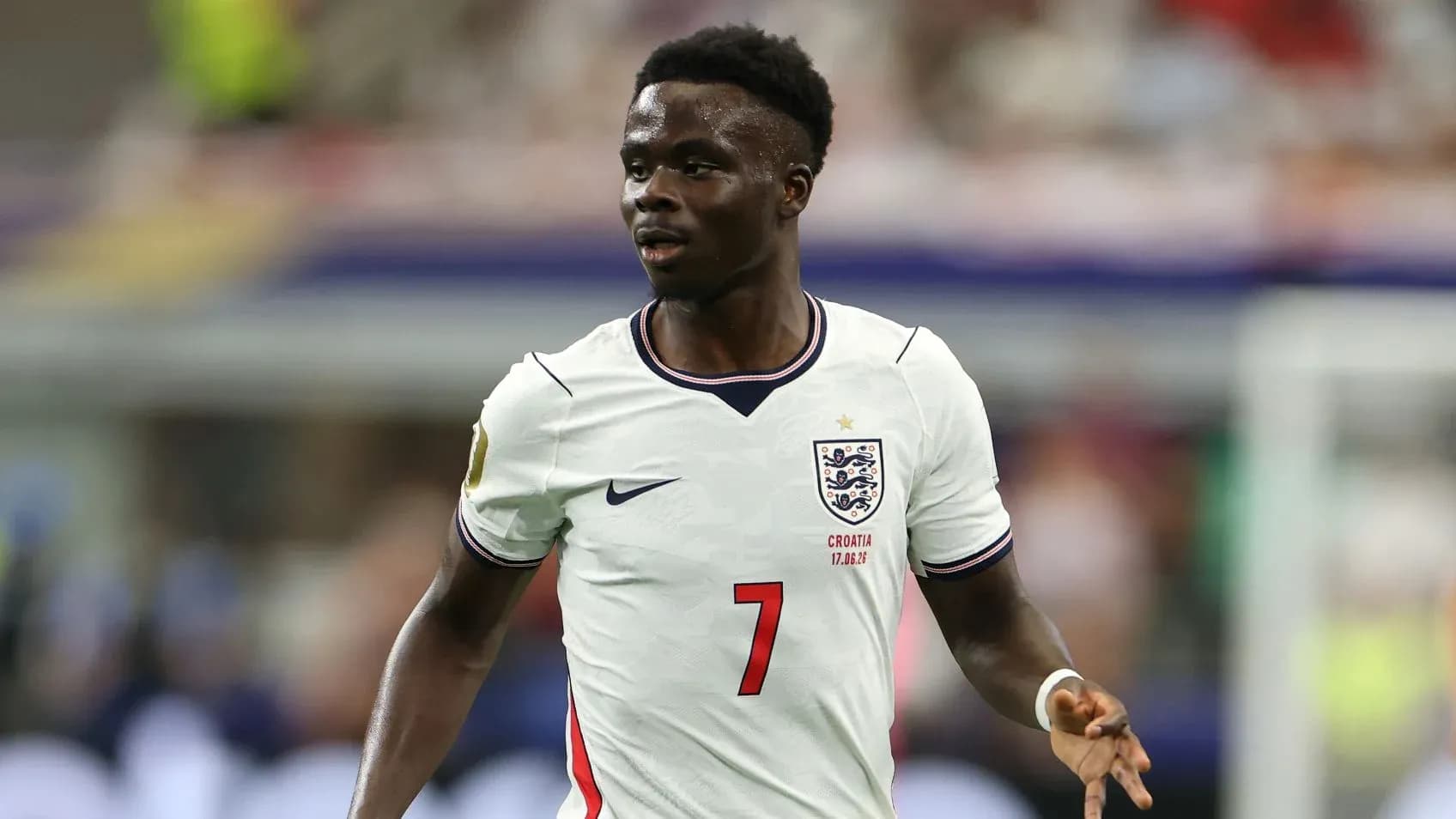 Jugador de Inglaterra en acción durante el partido