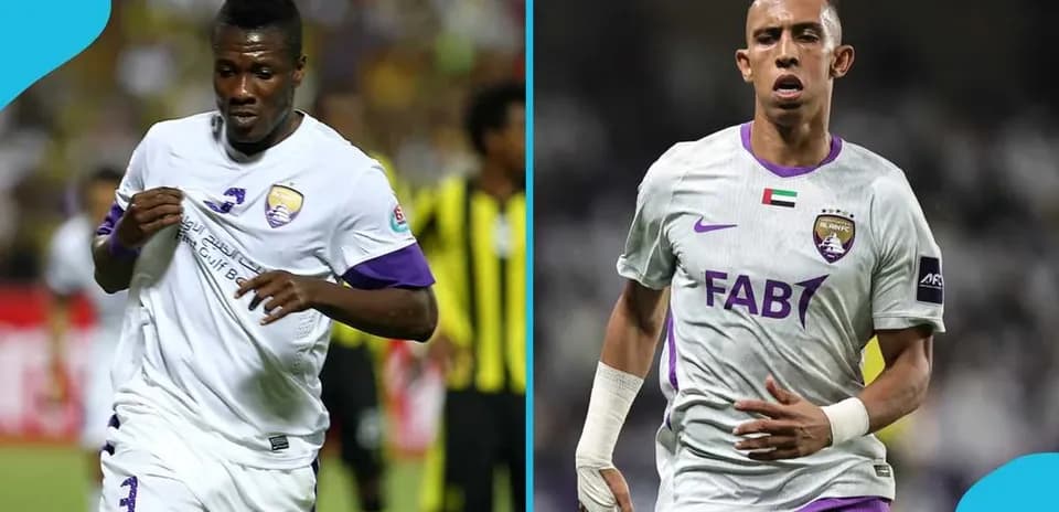 Dos jugadores de Al Ain en acción durante el partido