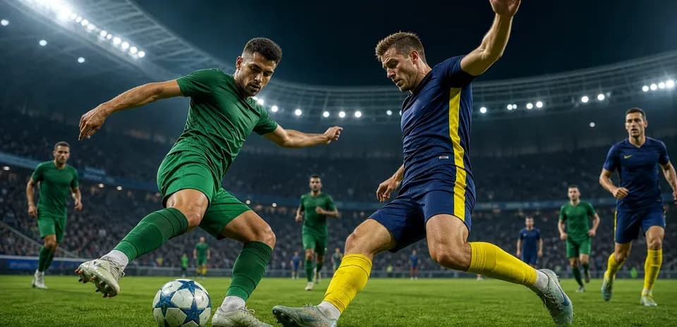 Jugadores compitiendo por el balón en un partido