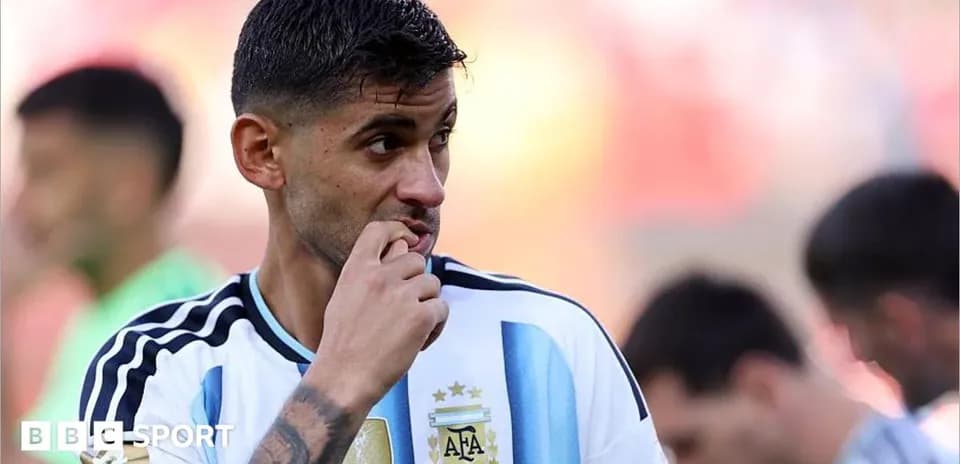 Jugador de Argentina en el campo antes del partido