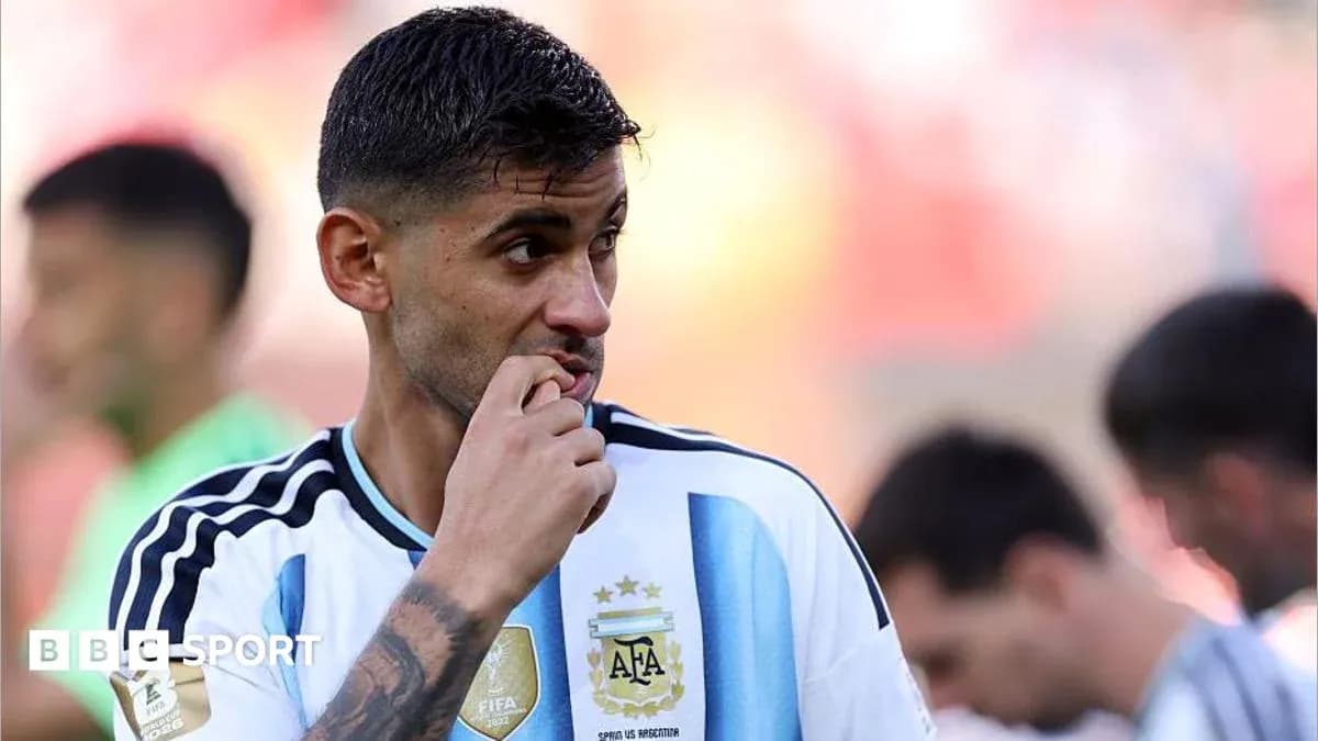 Jugador de Argentina en el campo antes del partido