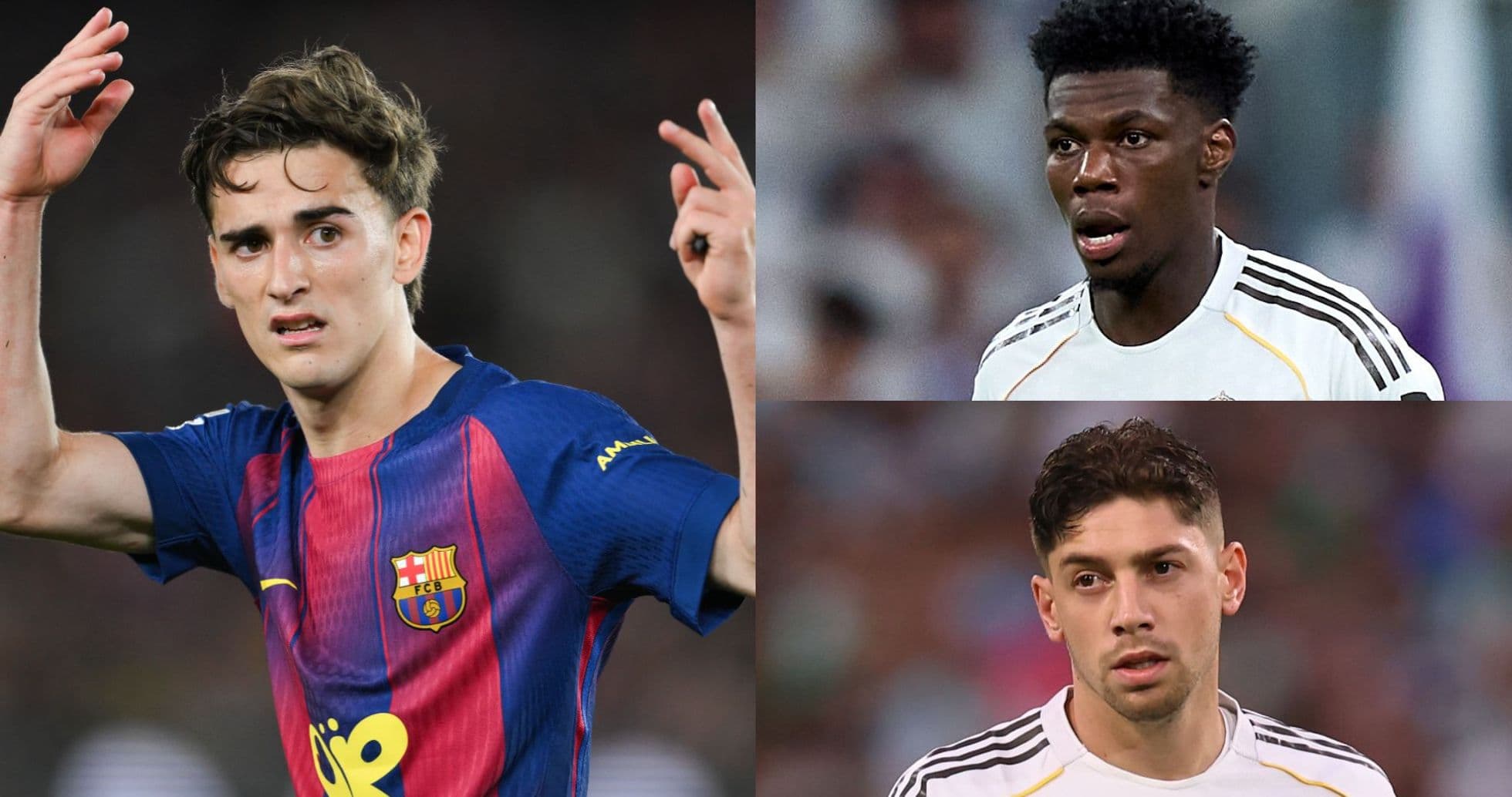 Jugadores de Barcelona y Real Madrid en el campo