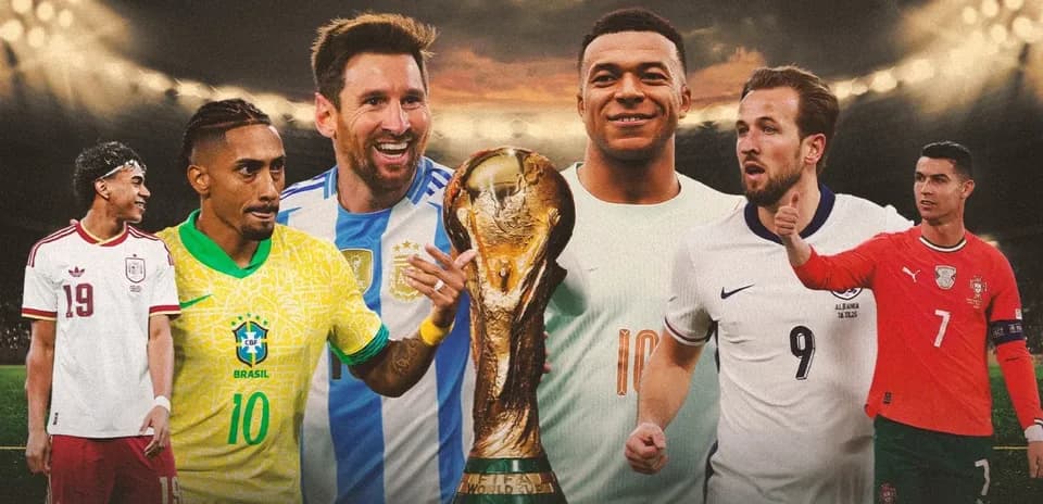 Jugadores famosos sosteniendo el trofeo de la Copa del Mundo