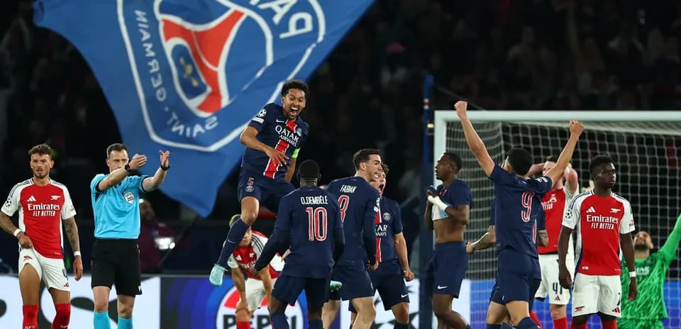 Jugadores del PSG celebrando un gol