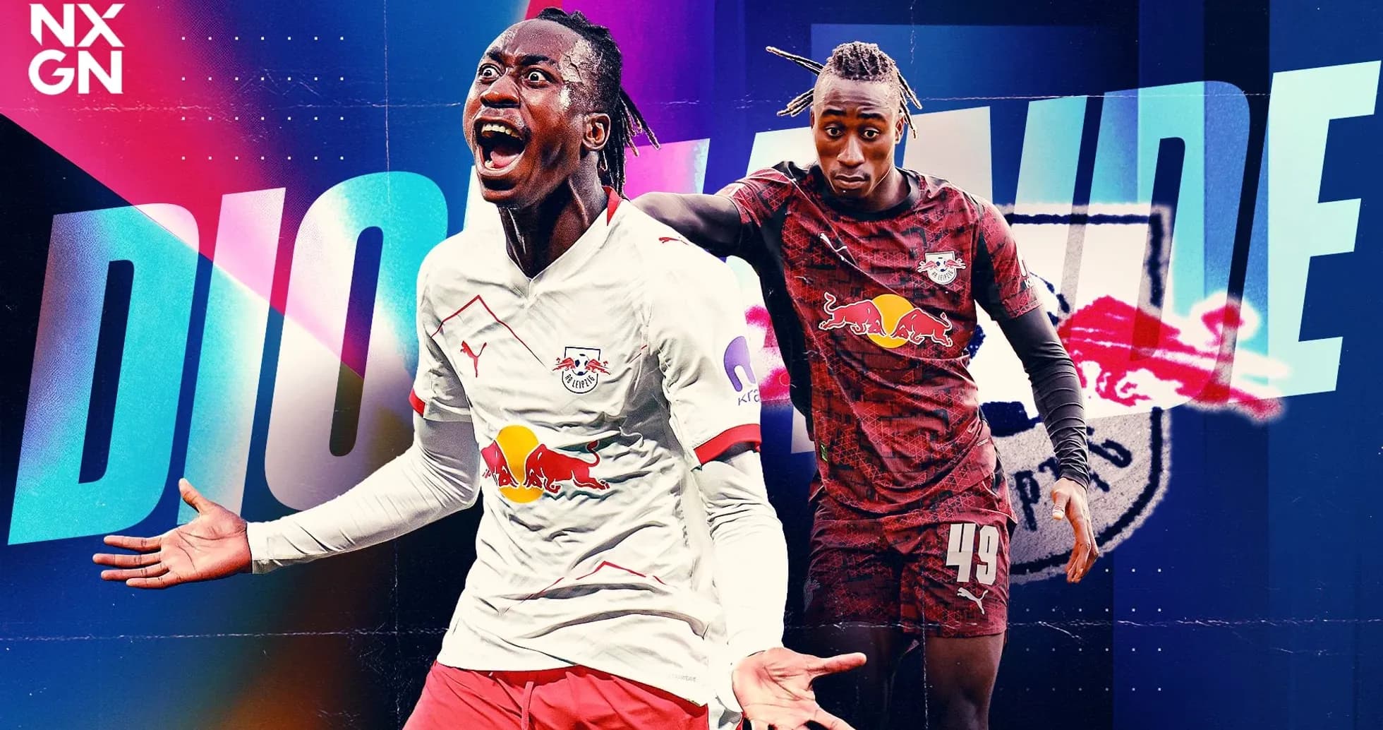 Jugador de RB Leipzig en acción y celebración
