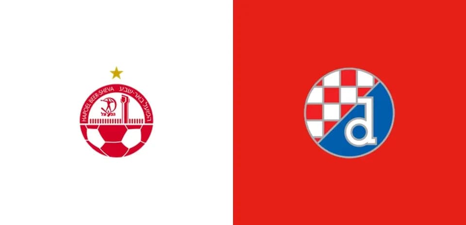 Escudos de Hapoel Beer Sheva y Dinamo Zagreb