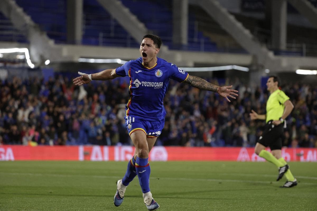 Jugador de Getafe celebrando un gol