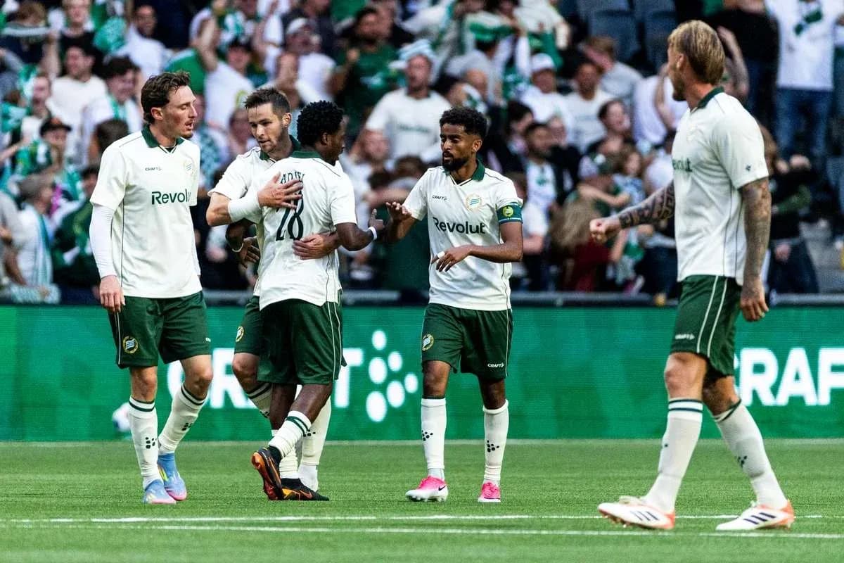 Jugadores de Hammarby FF celebrando un gol