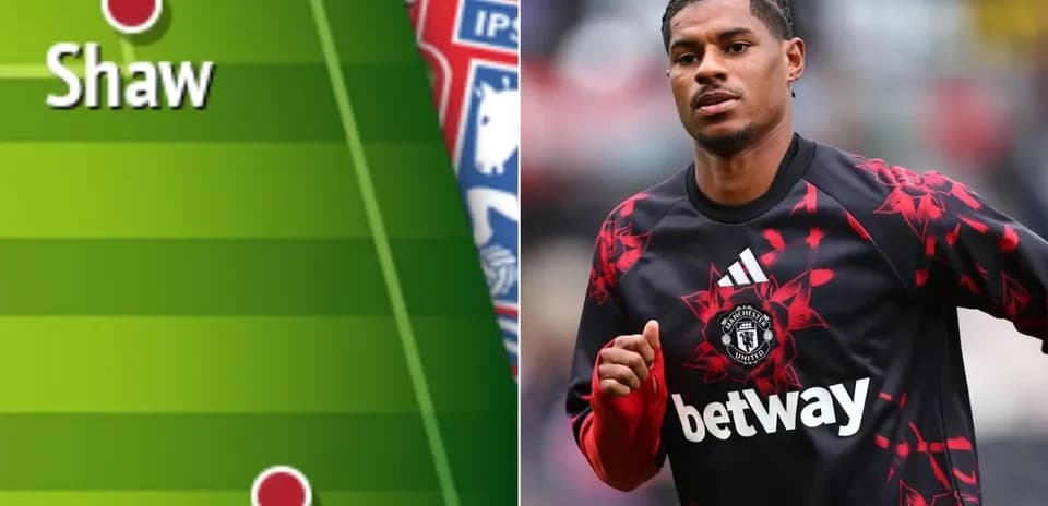 Marcus Rashford entrenando con camiseta de Manchester United