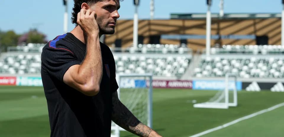 Jugador estadounidense durante entrenamiento previo al partido