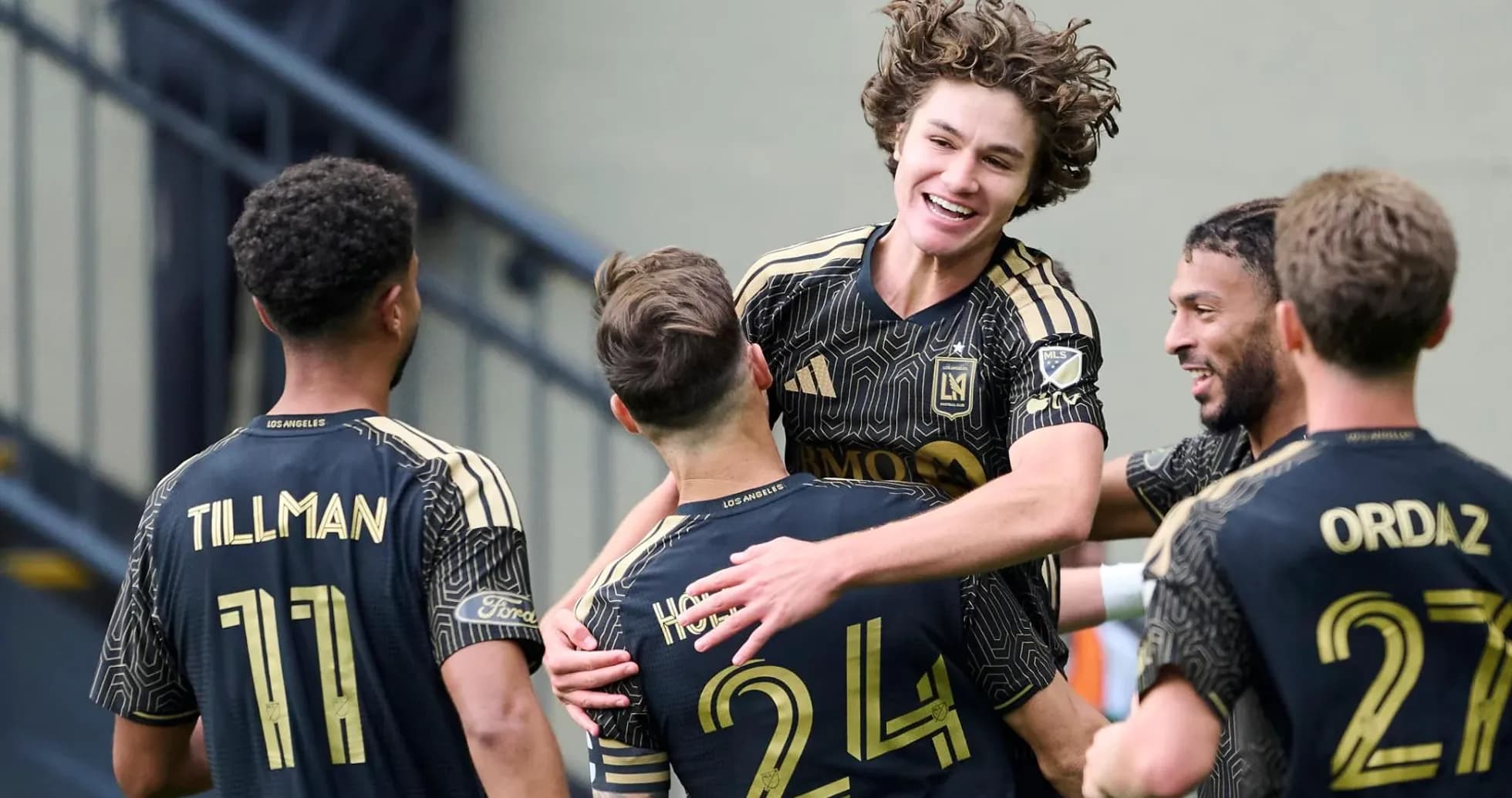 Celebración de jugadores de Los Ángeles FC