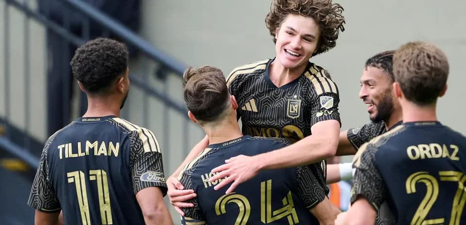 Celebración de jugadores de Los Ángeles FC