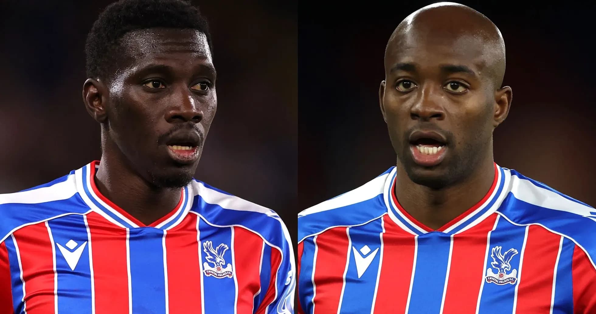 Jugadores de Crystal Palace en uniforme durante partido