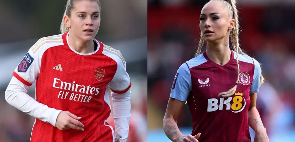 Jugadoras de Aston Villa y Arsenal en el partido