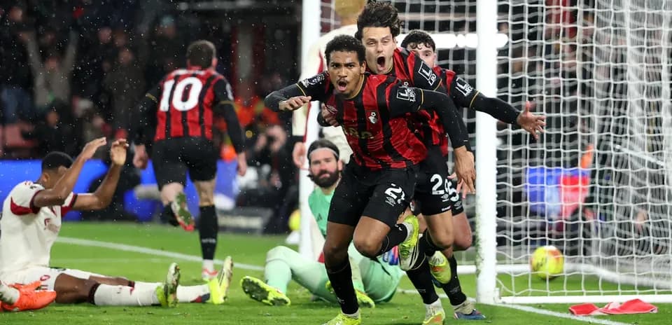 Celebración de gol de Bournemouth en el partido