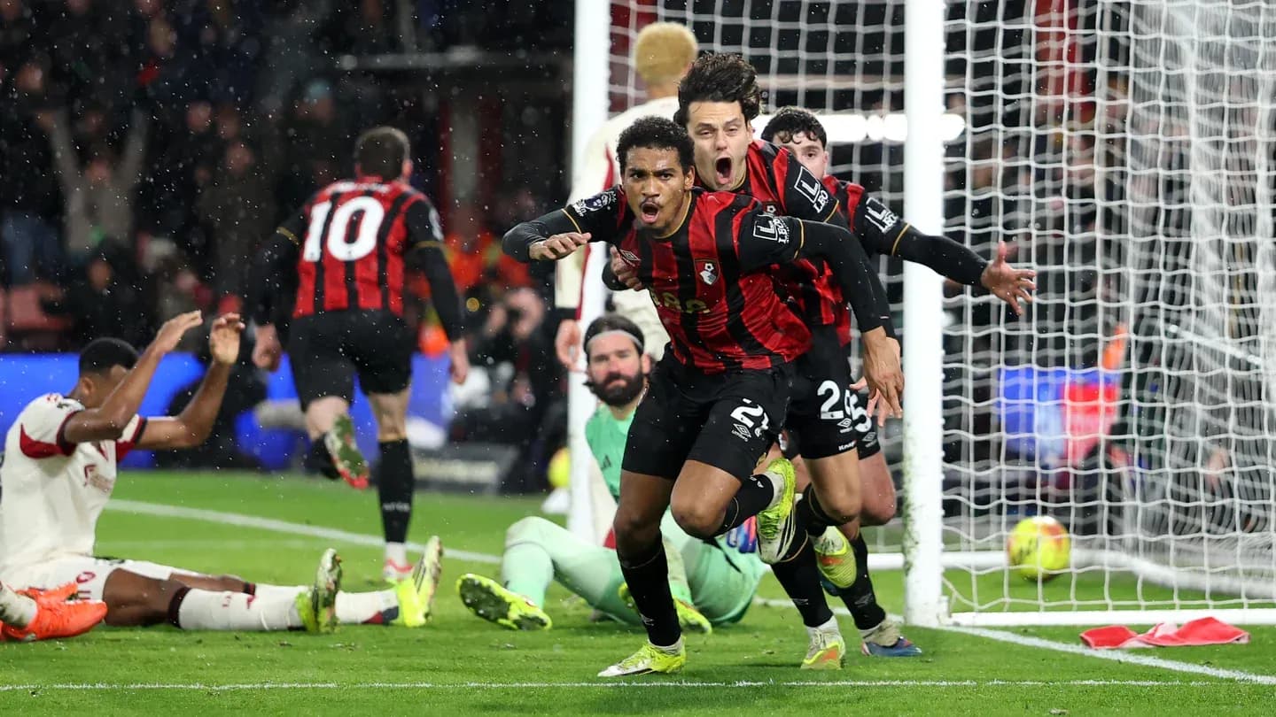 Celebración de gol de Bournemouth en el partido